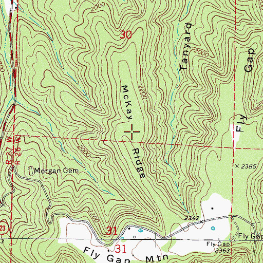 Topographic Map of McKay Ridge, AR