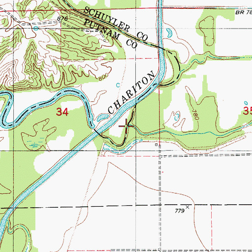 Topographic Map of Sand Creek, MO
