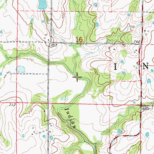 Topographic Map of Sandy Creek, MO