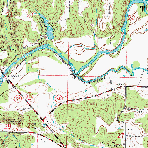 Topographic Map of Sayers Creek, MO