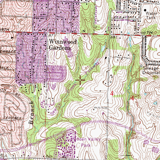 Topographic Map of Searcy Creek Parkway, MO