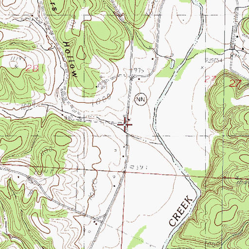 Topographic Map of Sellers Hollow, MO