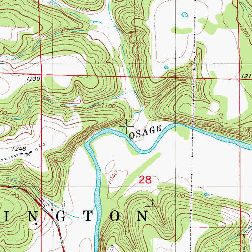 Topographic Map of Sharpe Hollow, MO