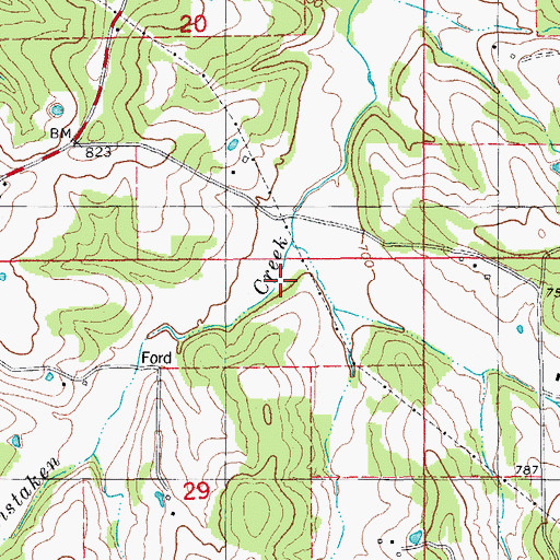 Topographic Map of Skillet Hollow, MO