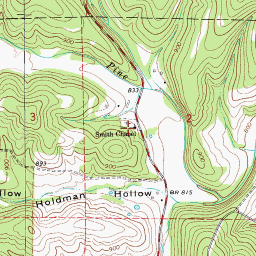 Topographic Map of Smith Chapel, MO