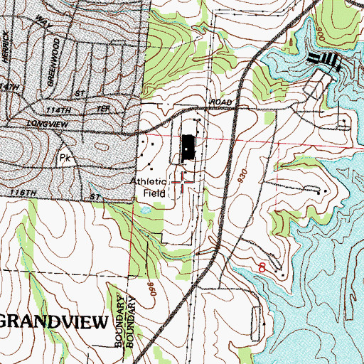 Topographic Map of Smith - Hale Junior High School, MO