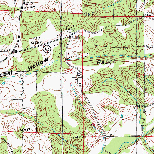 Topographic Map of Solid Rock Church, MO