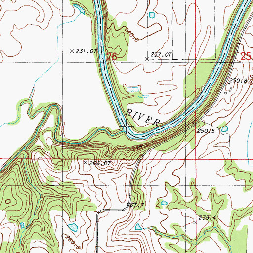 Topographic Map of South Big Creek, MO
