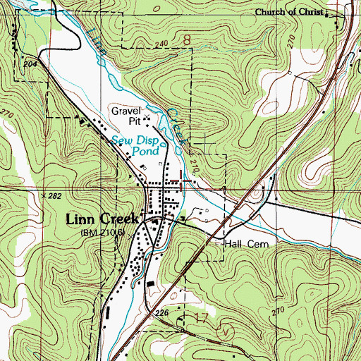 Topographic Map of South Fork Linn Creek, MO