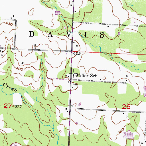 Topographic Map of Miller School, AR