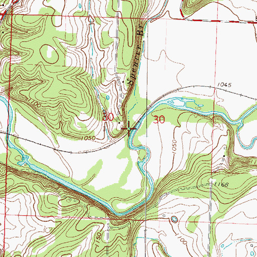 Topographic Map of Spencer Branch, MO