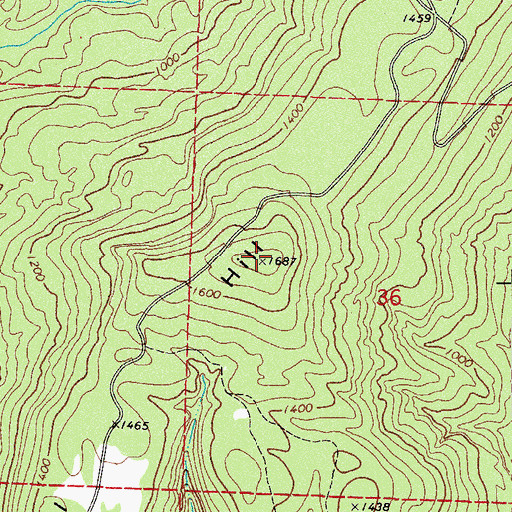 Topographic Map of Mineral Hill, AR