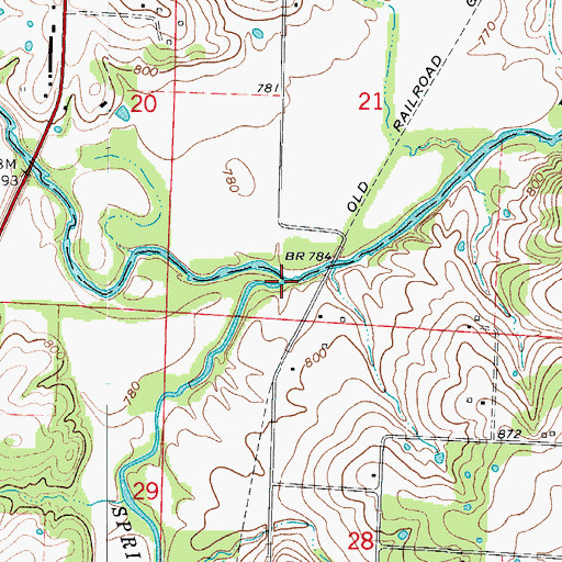 Topographic Map of Spring Fork, MO