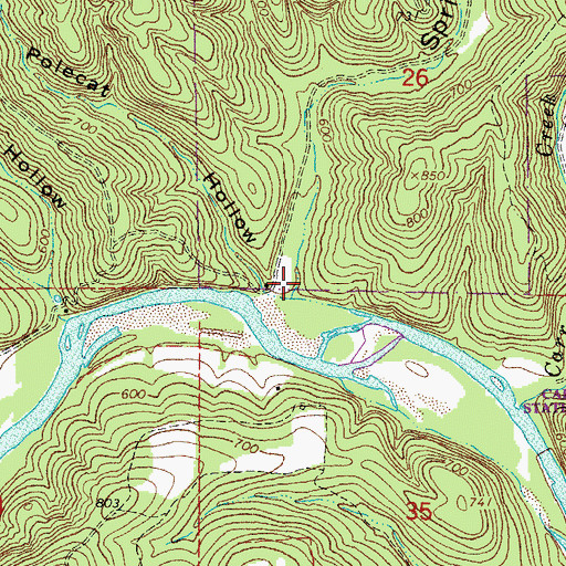 Topographic Map of Spring Hollow, MO