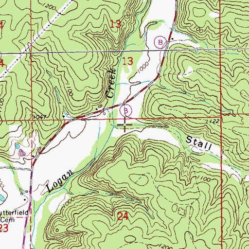 Topographic Map of Stall Hollow, MO
