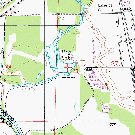 Topographic Map of Stanley Lake, MO