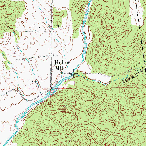 Topographic Map of Stannett Creek, MO