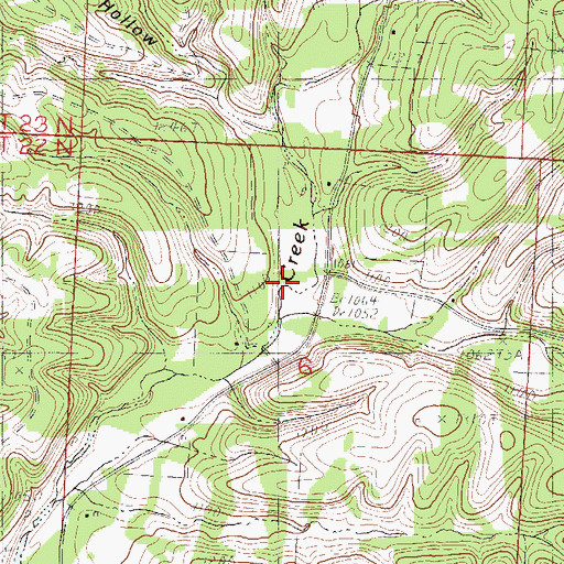 Topographic Map of Star Hollow, MO