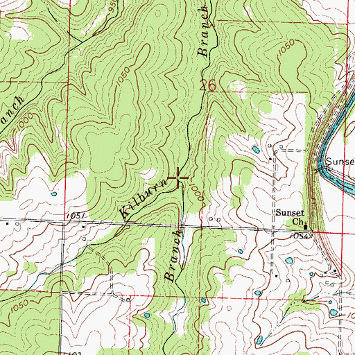 Topographic Map of Steinshouer Branch, MO