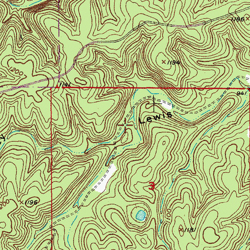 Topographic Map of Sumac Valley, MO