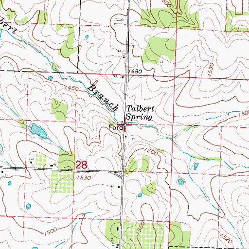 Topographic Map of Talbert Spring, MO