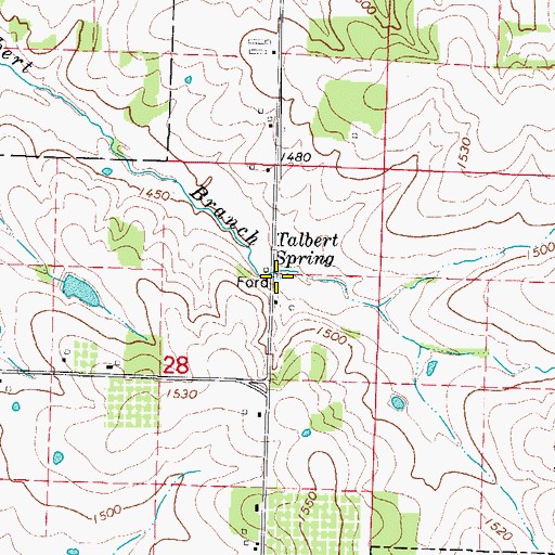 Topographic Map of Talbert Spring, MO