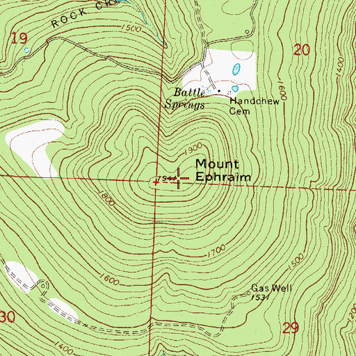 Topographic Map of Mount Ephraim, AR