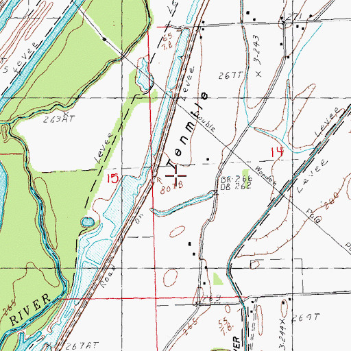 Topographic Map of Ten Mile Island, MO