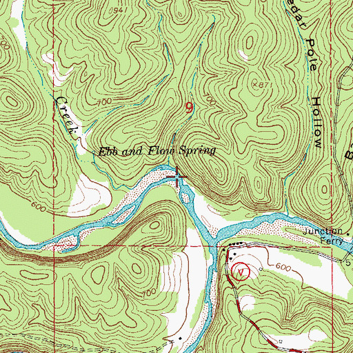 Topographic Map of Thompson Creek, MO