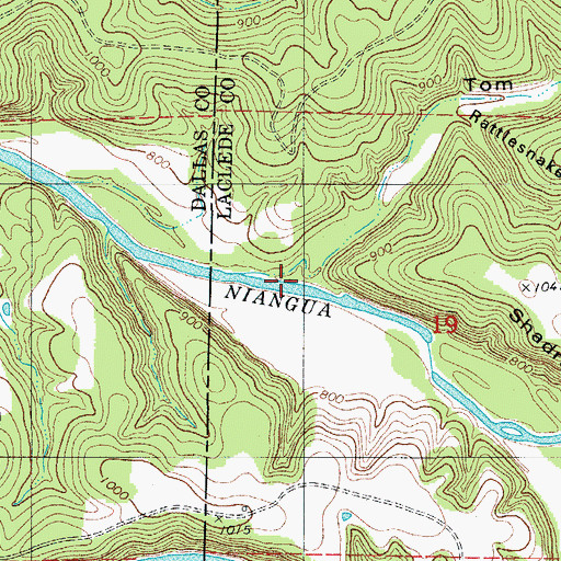 Topographic Map of Tom Hollow, MO