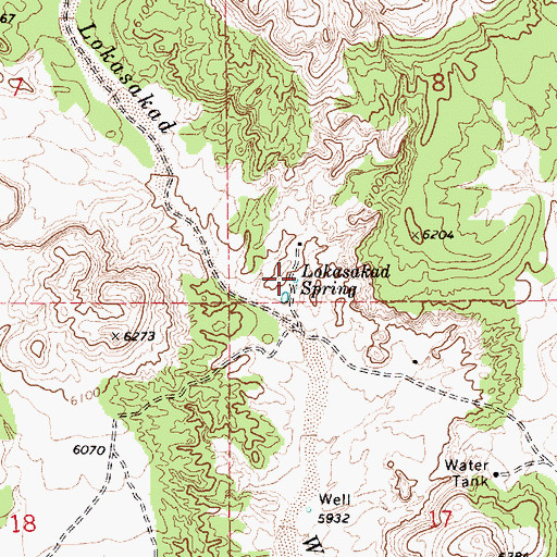 Topographic Map of Lokasakad Spring, AZ