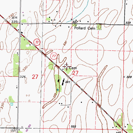 Topographic Map of Unity Church, MO