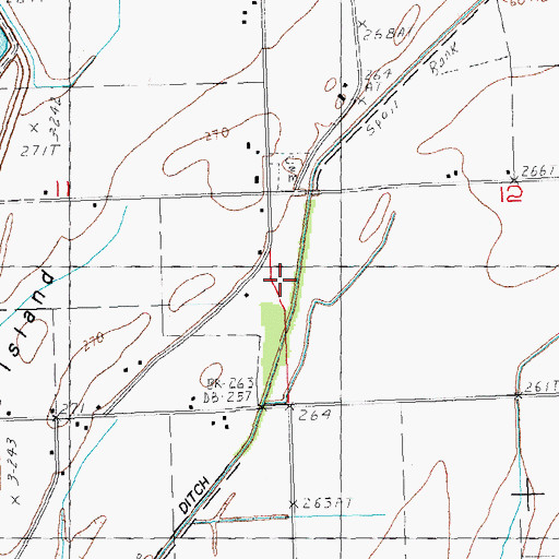 Topographic Map of Varney River Ditch, MO