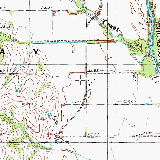 Topographic Map of Victor School, MO