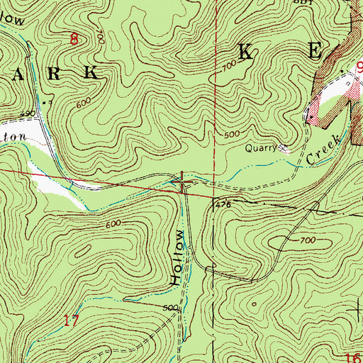 Topographic Map of Water Hollow, MO