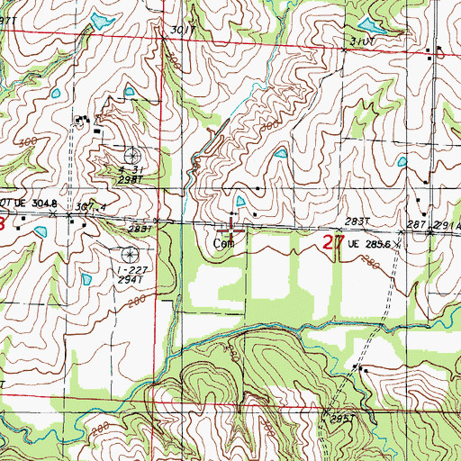 Topographic Map of Wayman School (historical), MO