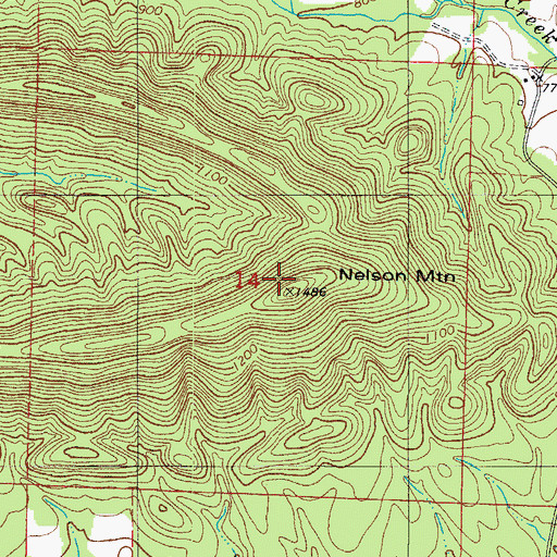 Topographic Map of Nelson Mountain, AR