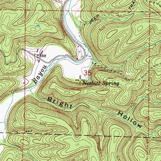 Topographic Map of Nesbitt Spring, AR
