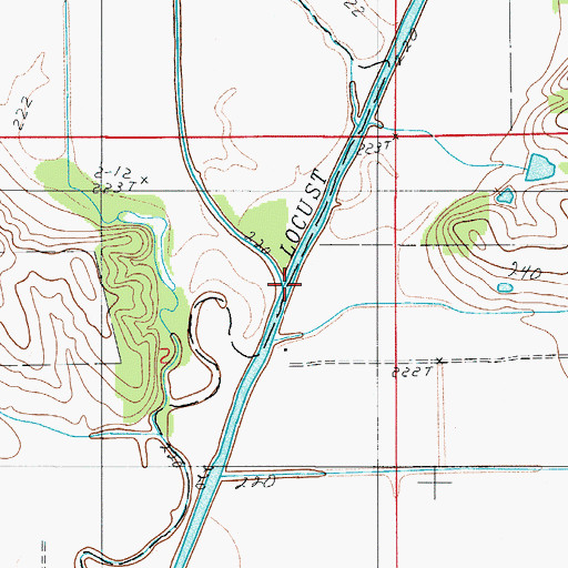 Topographic Map of West Locust Creek, MO