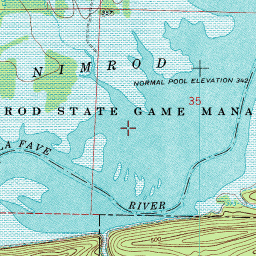 Topographic Map of Nimrod State Game Management Area, AR