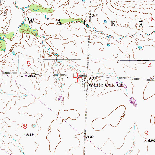Topographic Map of White Oak Church, MO