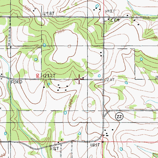 Topographic Map of White Rock School (historical), MO