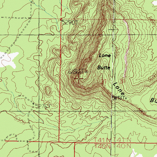 Topographic Map of Lone Butte, AZ
