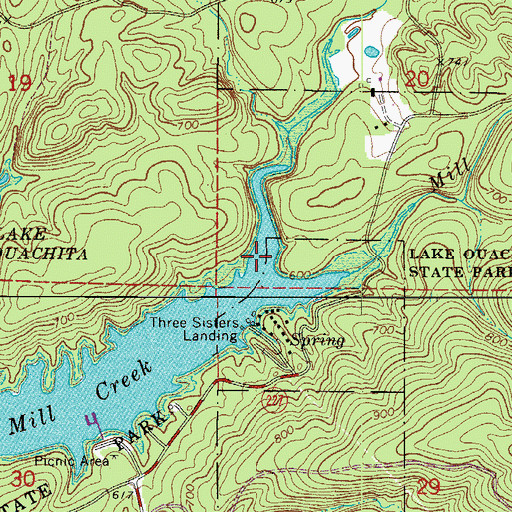 Topographic Map of North Mill Creek, AR