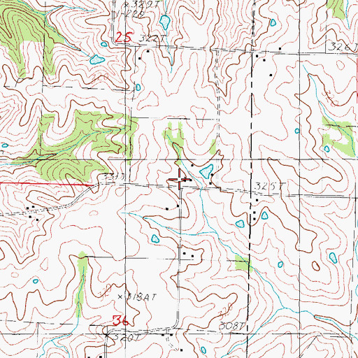 Topographic Map of Willow Row Church, MO