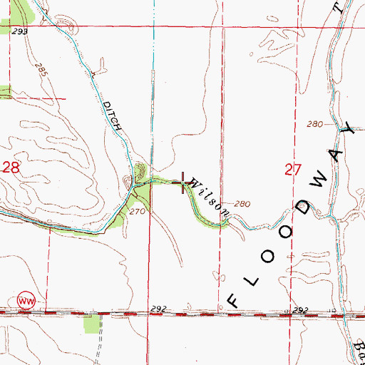 Topographic Map of Wilson Bayou, MO
