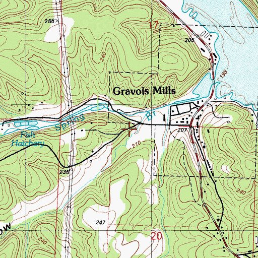 Topographic Map of Wilson Hollow, MO