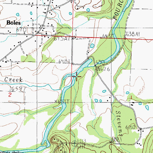 Topographic Map of Northern Creek, AR