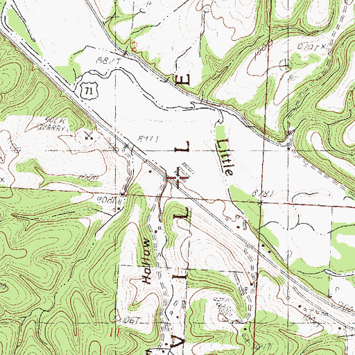 Topographic Map of Wolf Pen Hollow, MO