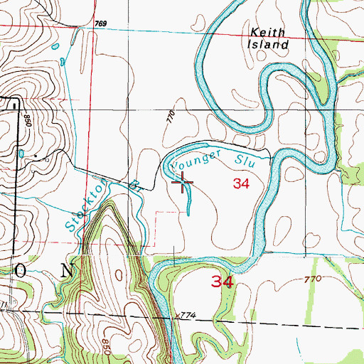 Topographic Map of Younger Slough, MO